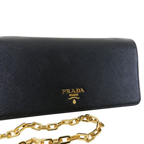 prada small wallet on chain|authentic Prada wallet sale.